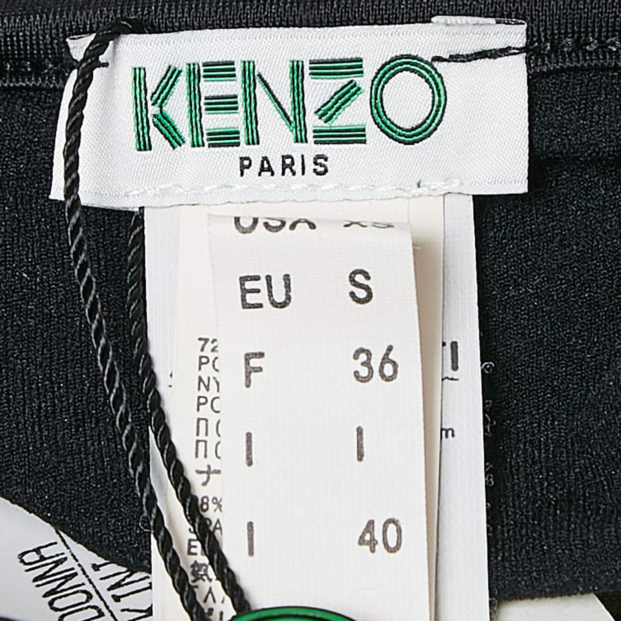 Conjunto de bikini triangular Kenzo negro con estampado de ojos XS 3