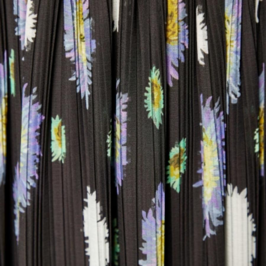 Kenzo Black Floral Printed Crepe Midi Skirt M. Excellent état - En vente à Dubai, Al Qouz 2