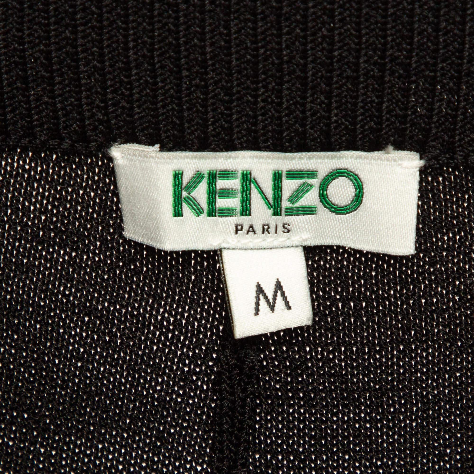 Kenzo Black Jersey Contrast Trimmed Joggers M For Sale 1