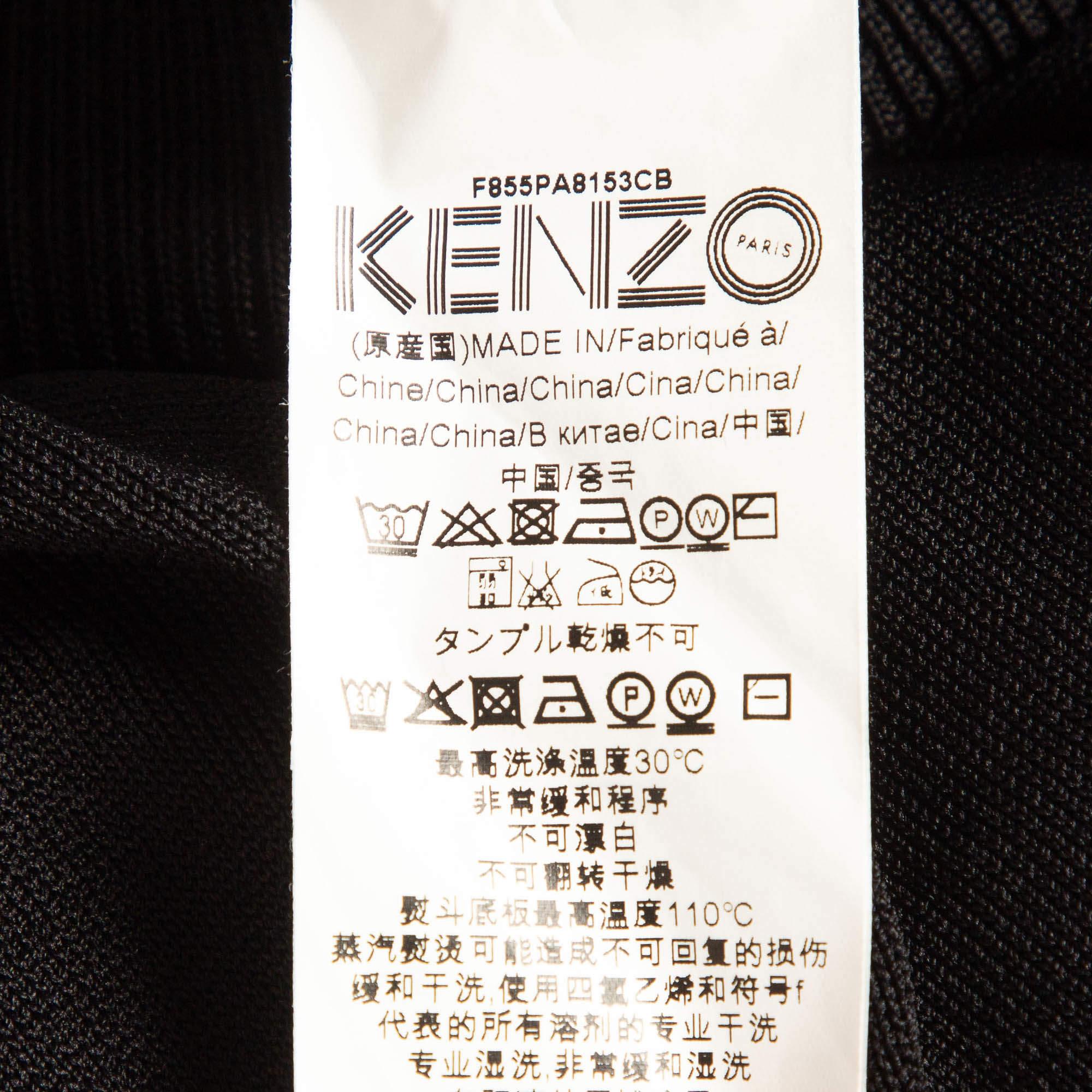 Kenzo Black Jersey Contrast Trimmed Joggers M For Sale 2