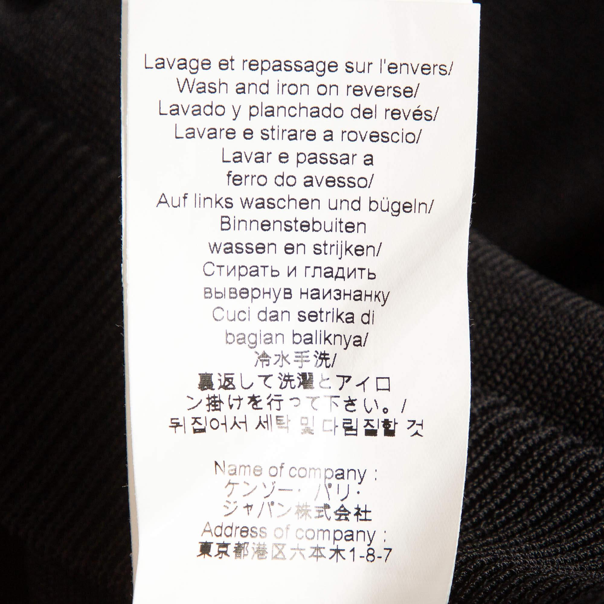 Kenzo Black Jersey Contrast Trimmed Joggers M For Sale 3