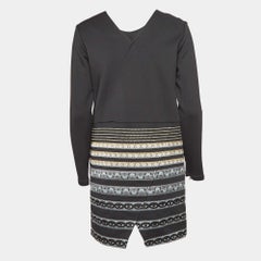 Kenzo Black Jersey Eye Patch Detail Mini Dress M