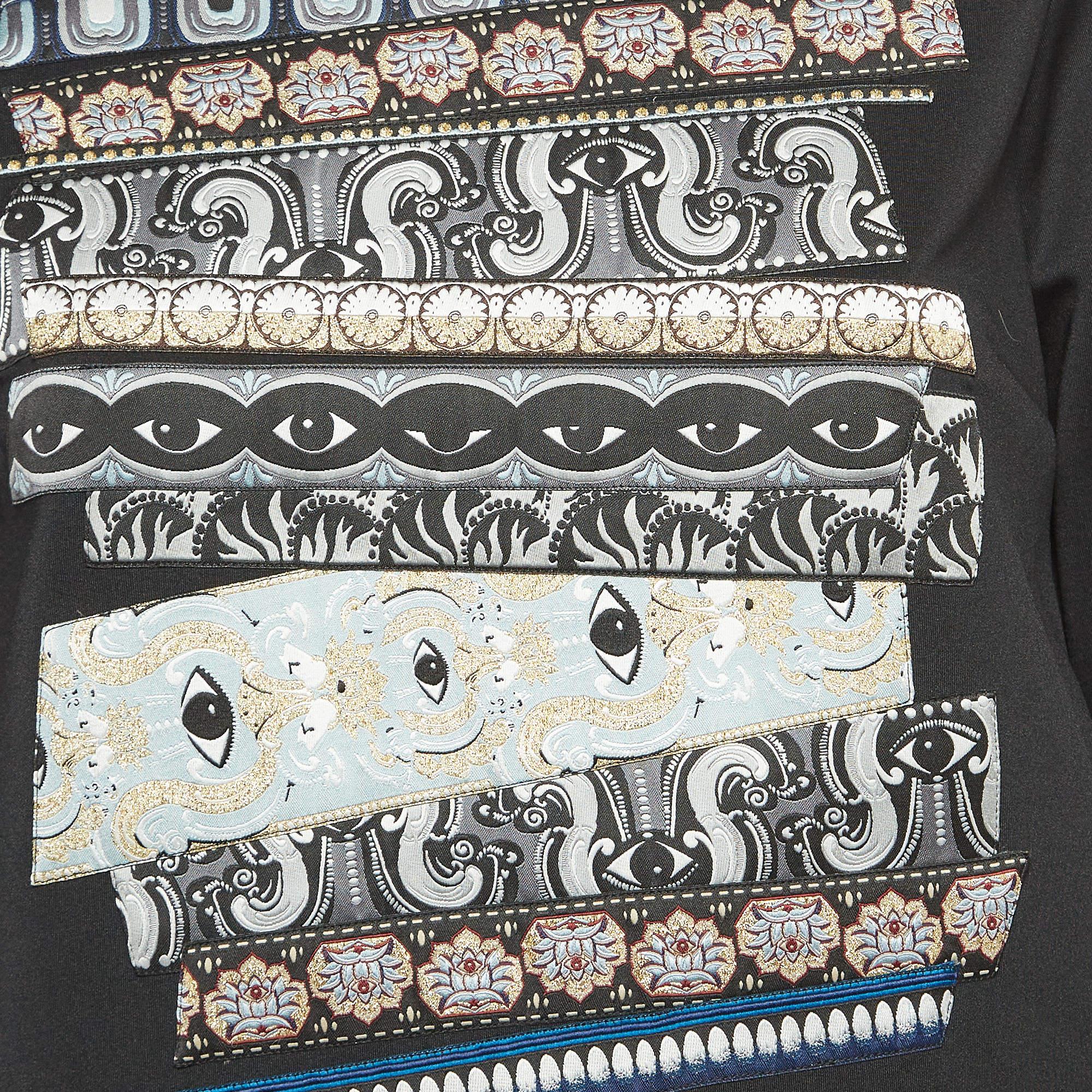 Kenzo Black Jersey Eye Patch Detail Mini Dress M In Excellent Condition For Sale In Dubai, Al Qouz 2