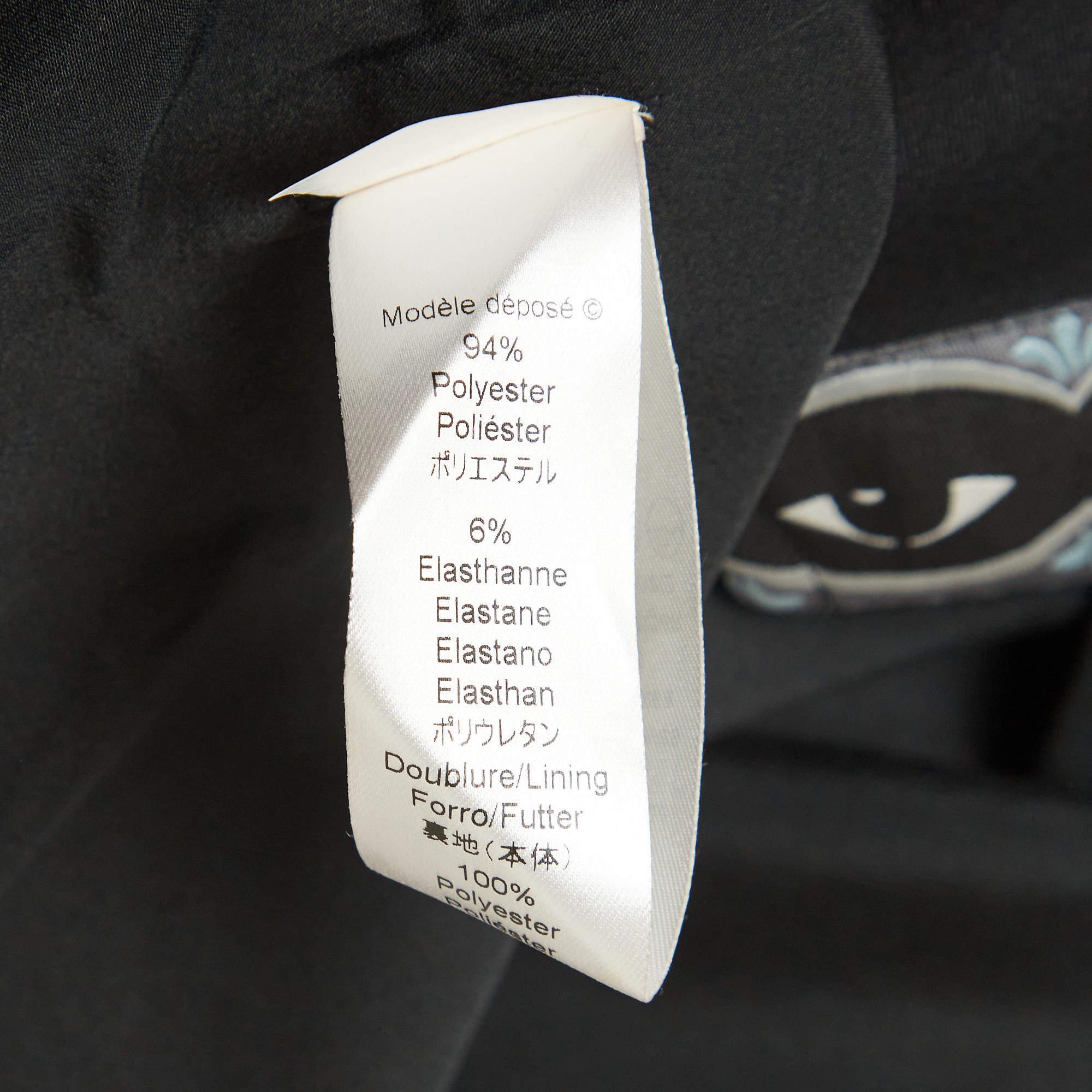 Kenzo Black Jersey Eye Patch Detail Mini Dress M For Sale 3