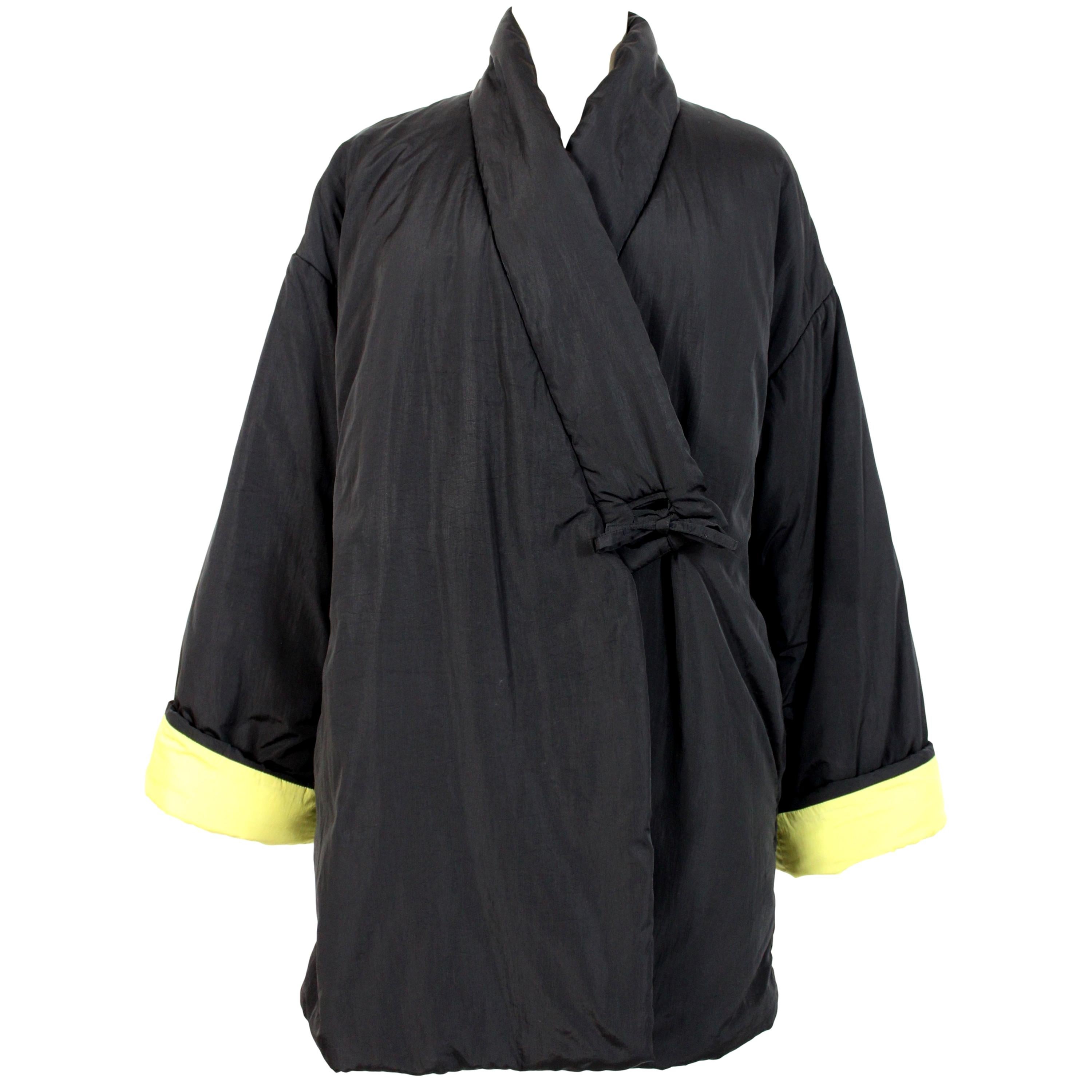 Kenzo Black Kimono Coat Down Jacket