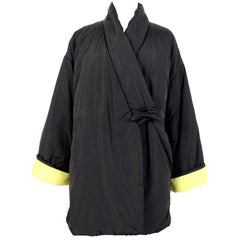 Vintage Kenzo Black Kimono Coat Down Jacket