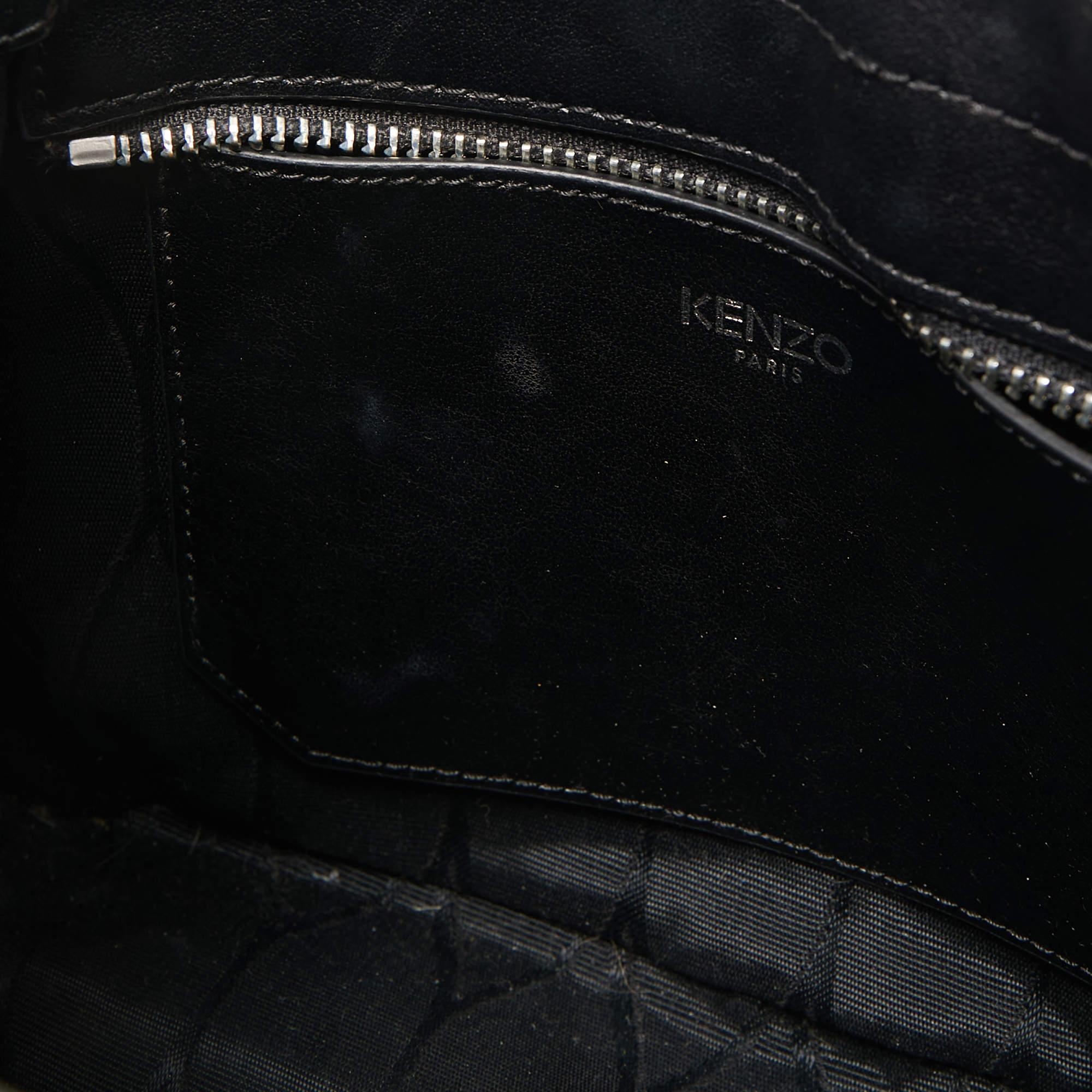Kenzo Black Leather Eye Patch Tote For Sale 6