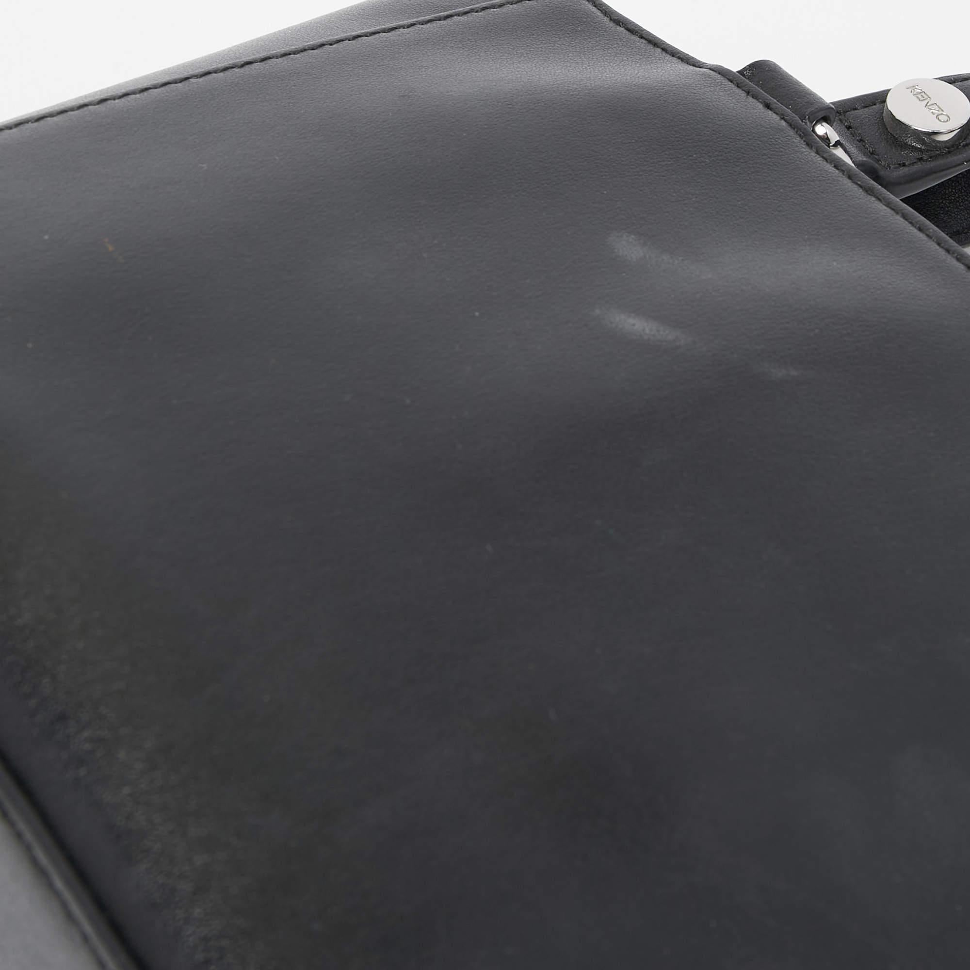 Kenzo Black Leather Eye Patch Tote For Sale 3