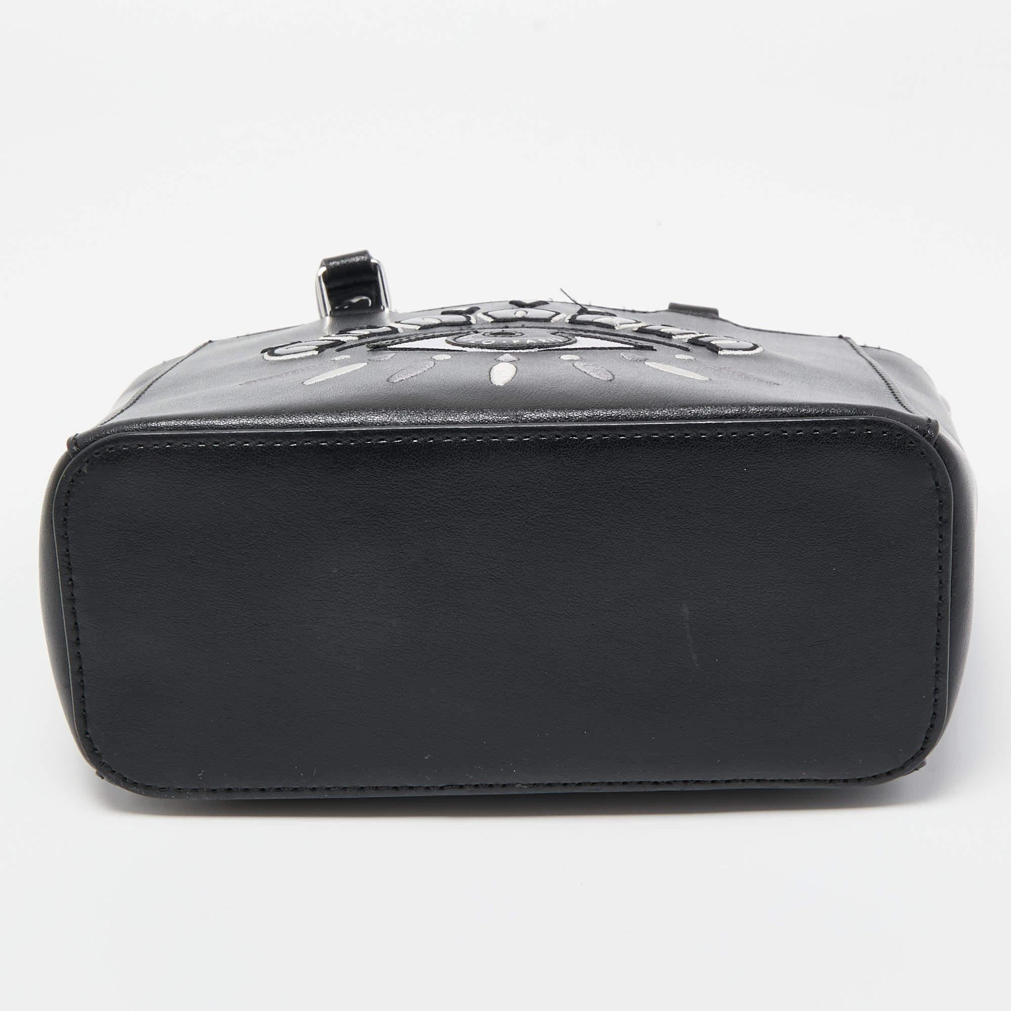 Kenzo Black Leather Eye Patch Tote For Sale 5