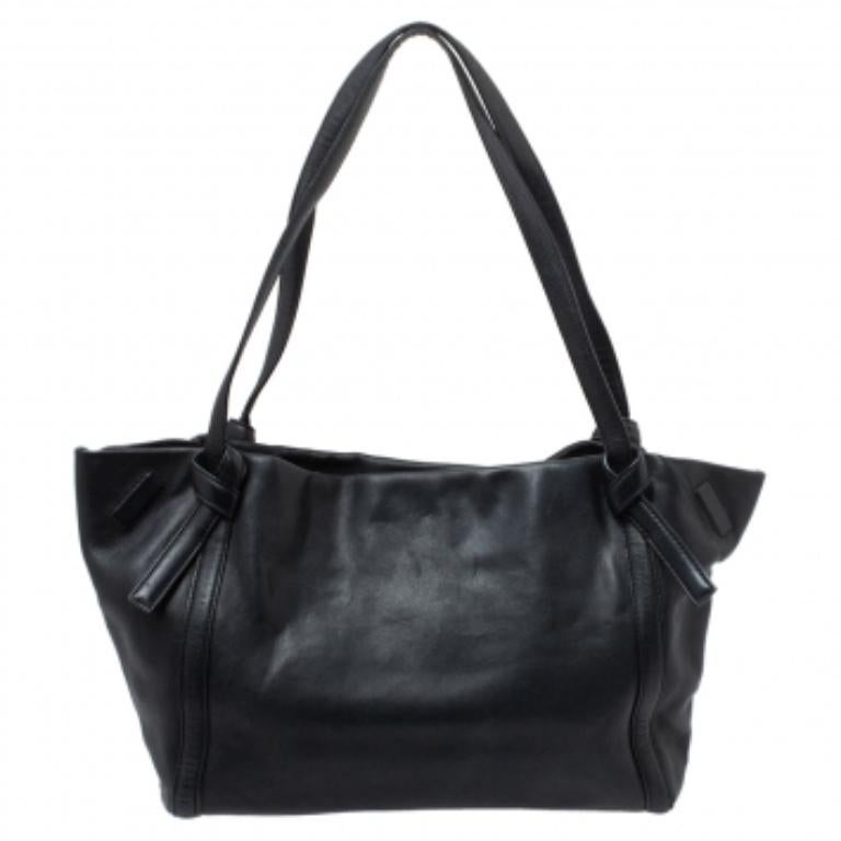 Women's Kenzo Black Leather Koi Fish Tote For Sale