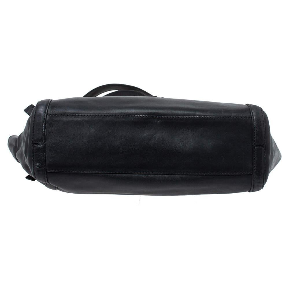 Kenzo Black Leather Koi Fish Tote 2