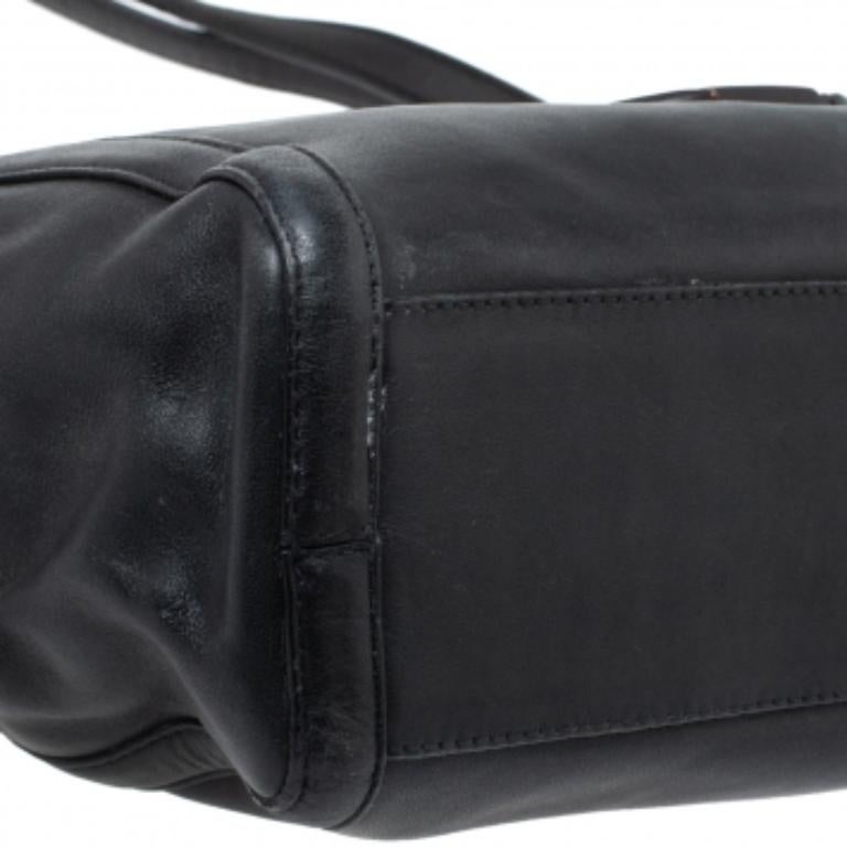 Kenzo Black Leather Koi Fish Tote For Sale 2