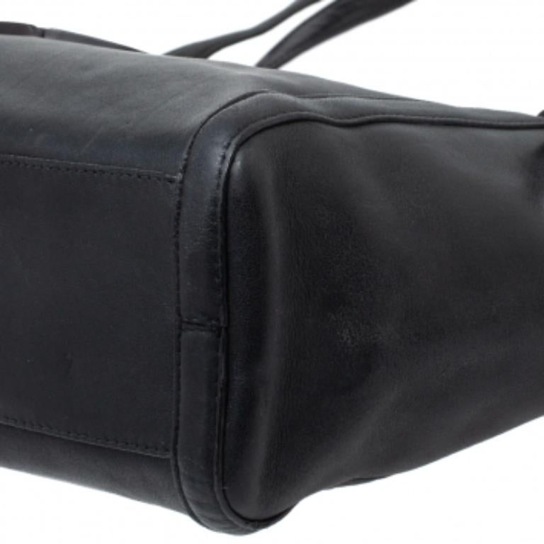 Kenzo Black Leather Koi Fish Tote For Sale 3