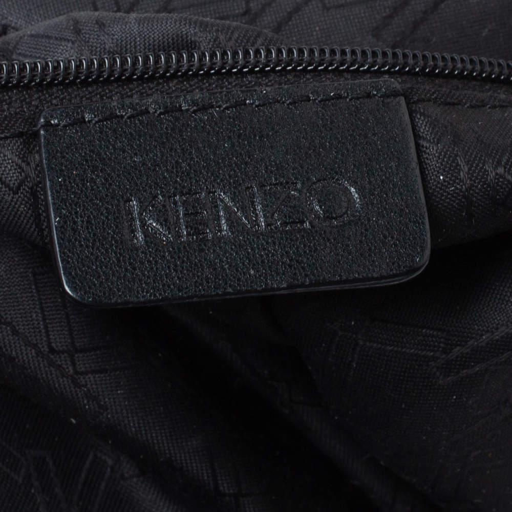 Kenzo Black Leather Koi Fish Tote 4
