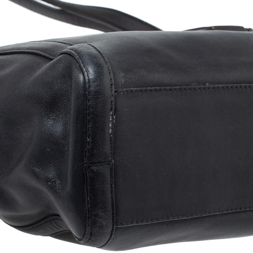 Kenzo Black Leather Koi Fish Tote 5