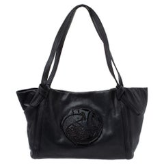 Kenzo - Tote con pesce Koi in pelle nera
