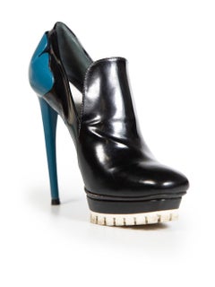 Kenzo Black Leather Platform Collared Pumps Size IT 38