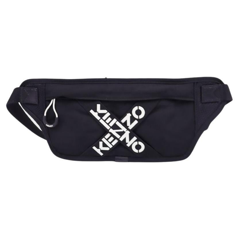 Kenzo Black Logo Belt Bag For Sale
