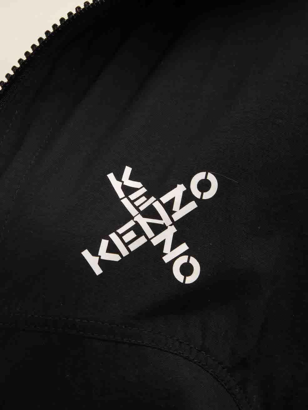 Women's Kenzo Black Logo Detail Track Jacket Size XS For Sale