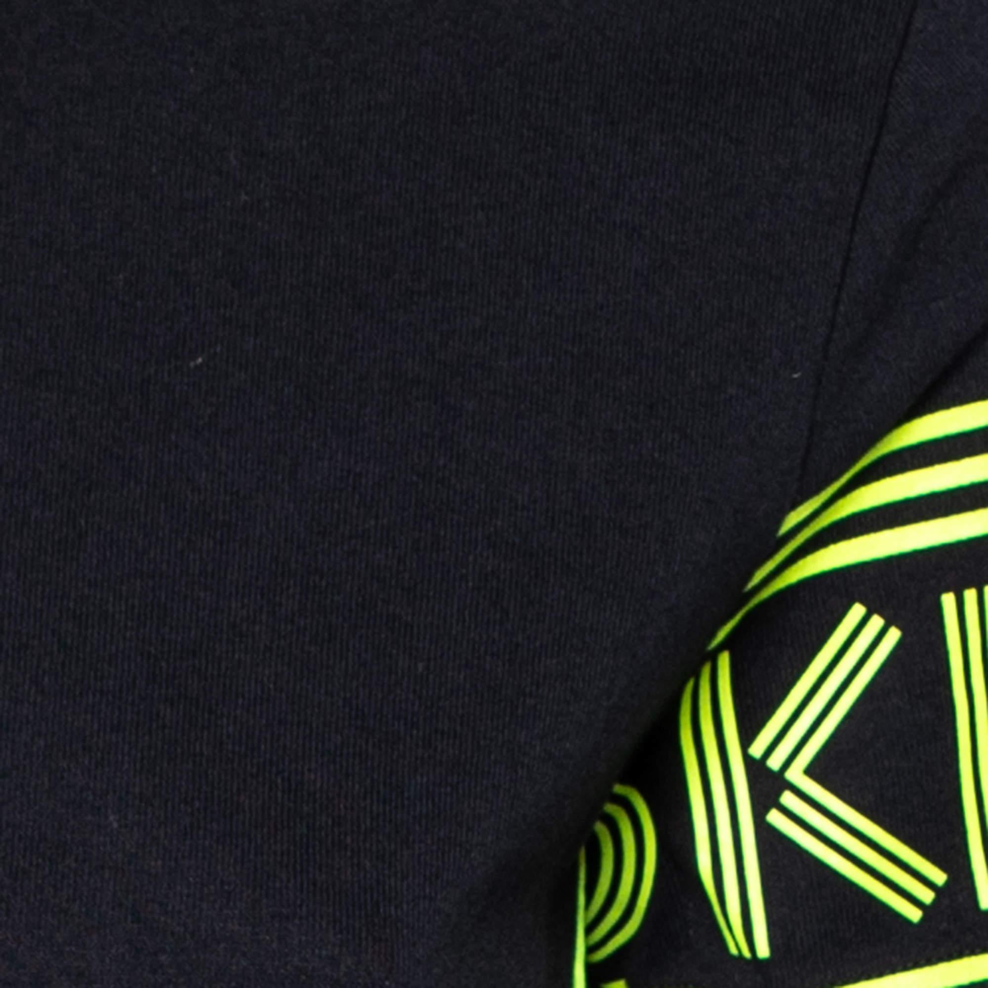 Women's Kenzo Black Logo Sleeve Detail Cotton Knit T-Shirt XS For Sale