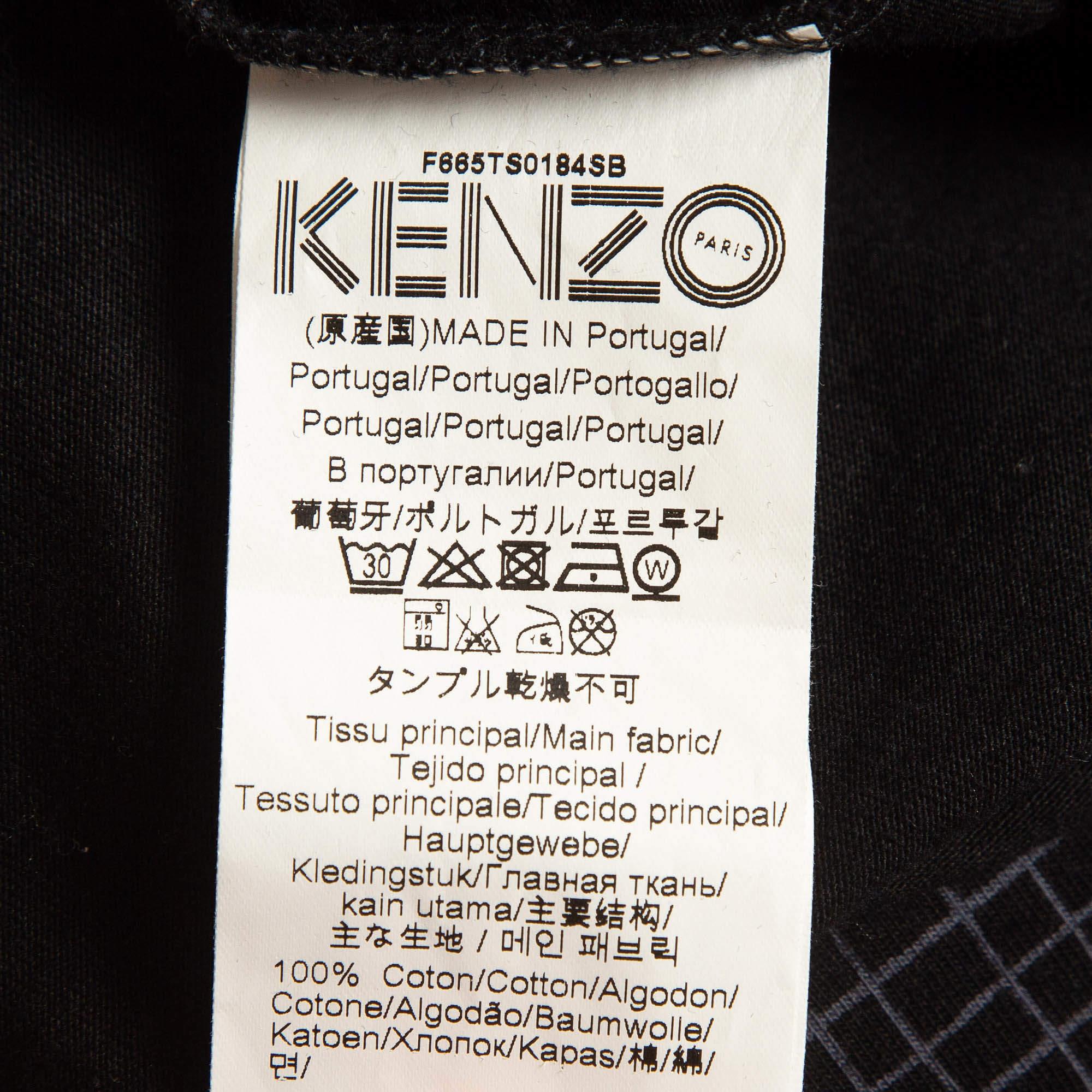 Kenzo Schwarz 'i Love You' Fan Zeichen Baumwolle Rundhalsausschnitt T-shirt XS im Angebot 1