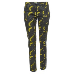 Kenzo Black Printed Cotton Trousers M