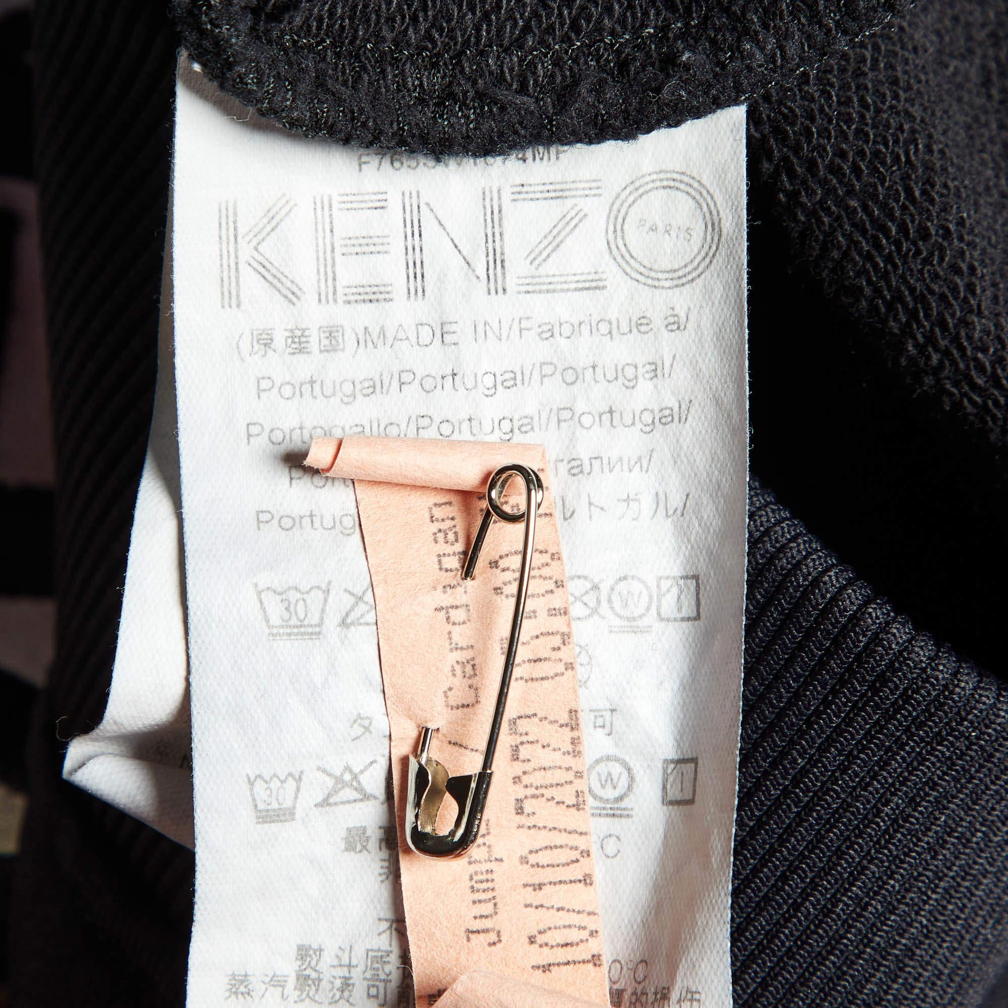 Kenzo Sweatshirt noir en maille imprimée M. en vente 1