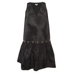 Kenzo Black Synthetic Eyelet Detail Sleeveless Mini Dress M