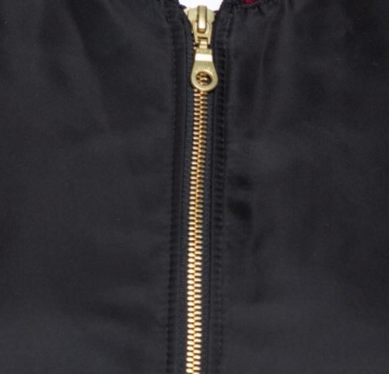 Women's Kenzo Black Synthetic Tiger Embroidered Bomber Jacket M For Sale