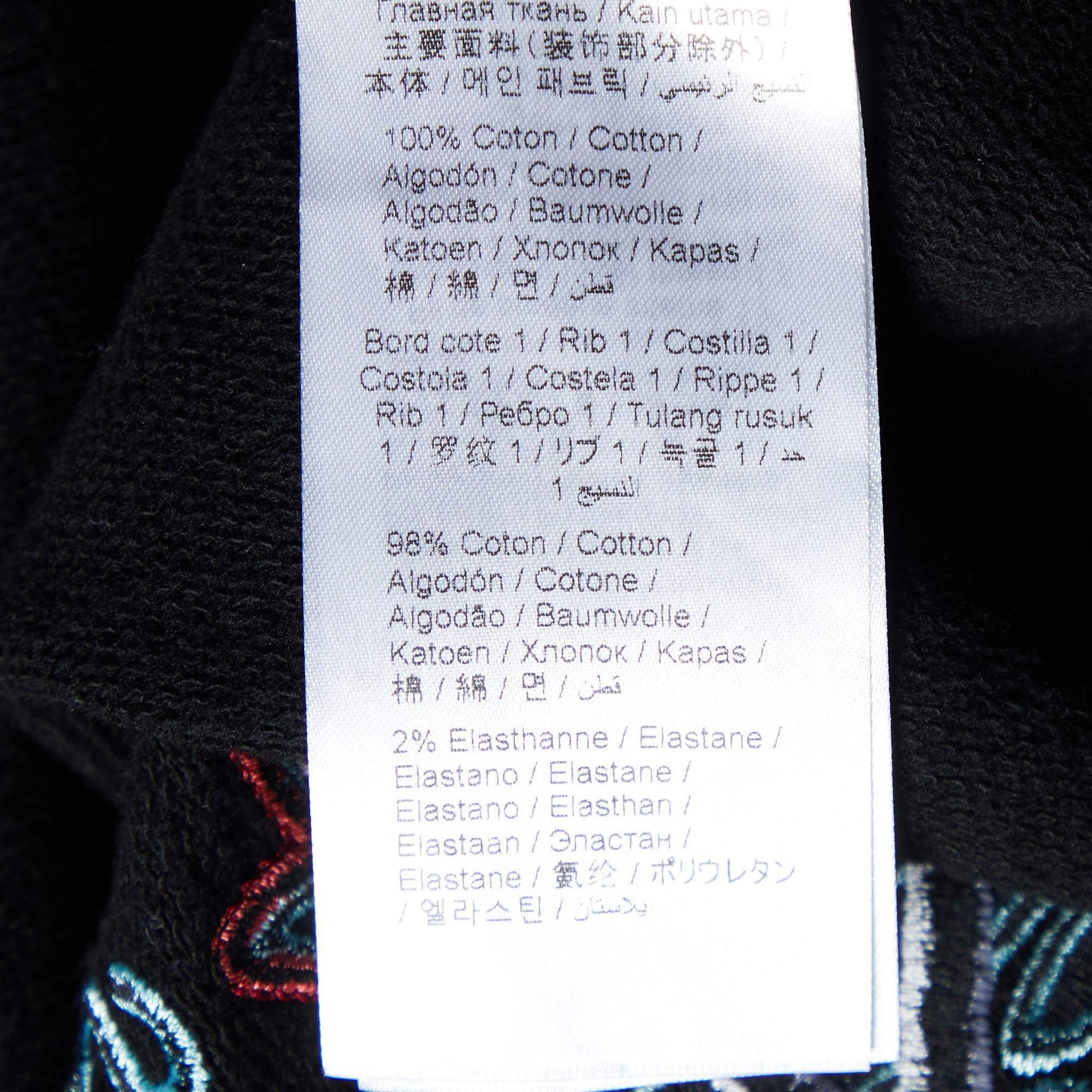 Kenzo Black Tiger Embroidered Cotton Crew Neck Sweatshirt XS For Sale 1
