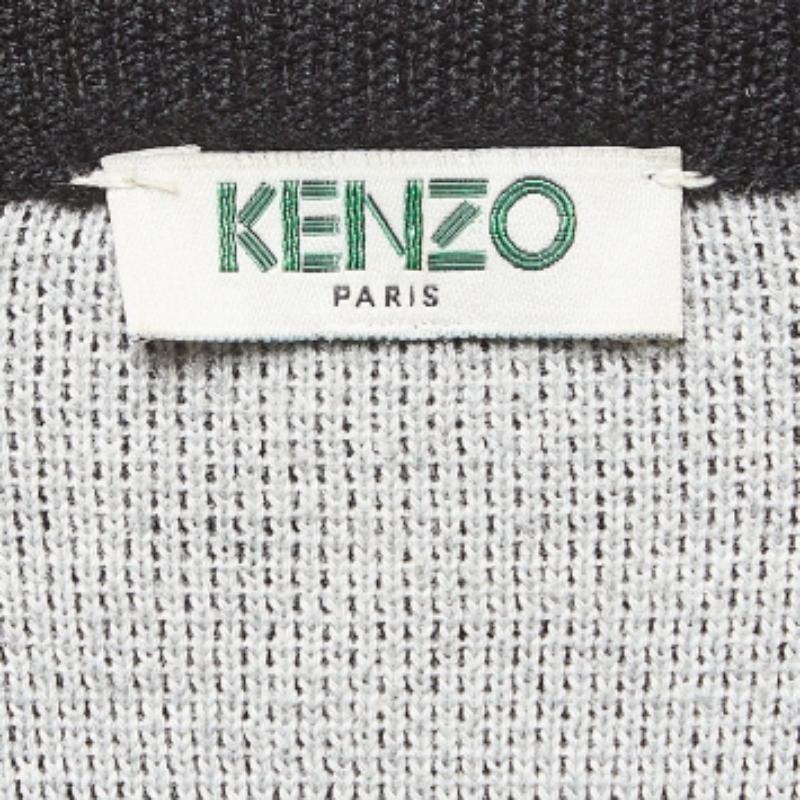 Kenzo - Maglione girocollo in misto lana con logo della tigre nero ricamato - S In condizioni buone in vendita a Dubai, Al Qouz 2