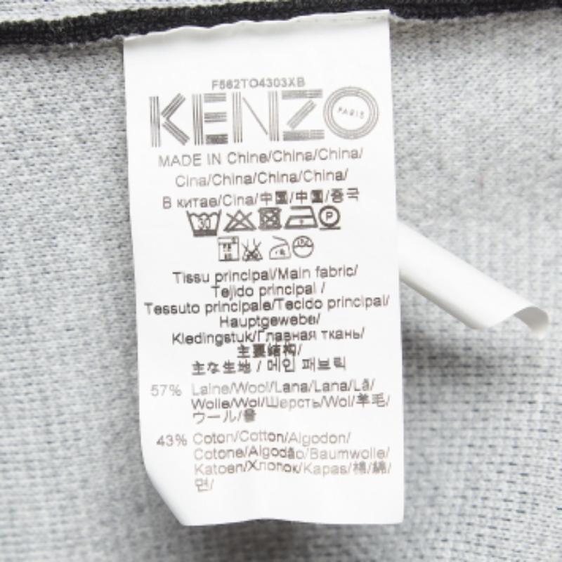 Donna Kenzo - Maglione girocollo in misto lana con logo della tigre nero ricamato - S in vendita
