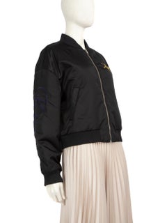 Kenzo, bomber nero con patch e logo della tigre, taglia M. I.