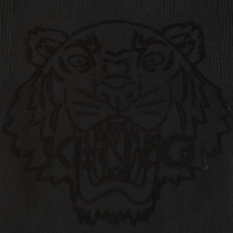 Donna Kenzo Felpa in maglia di lana con motivo a tigre nera M. I. in vendita