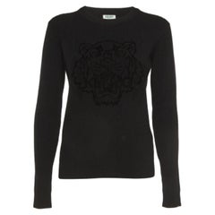 Kenzo Sudadera de punto de lana con estampado de tigre negro M