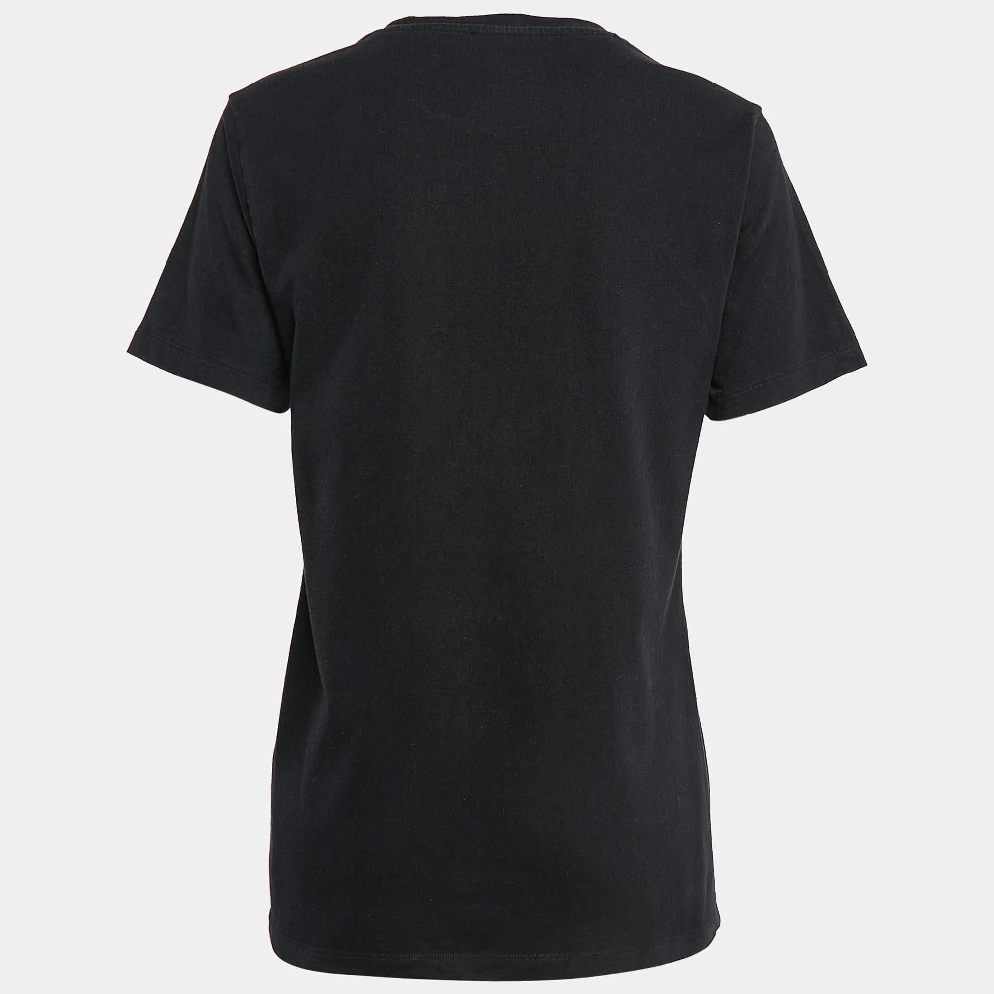 Opta por la comodidad durante todo el día con esta camiseta Kenzo. Hermoso punto  la camiseta negra  con escote redondo y manga corta  garantiza calidad y estilo de lujo.