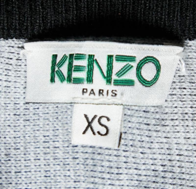 Kenzo Mini Falda Skater de Punto de Lana y Algodón Negra XS Negro en venta