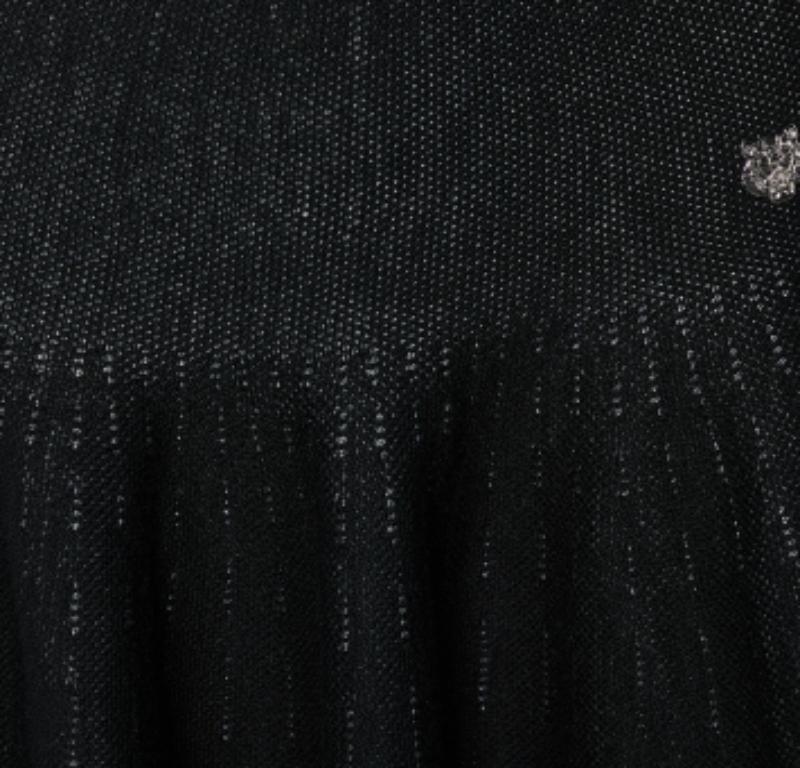 Kenzo Mini Falda Skater de Punto de Lana y Algodón Negra XS en venta 2