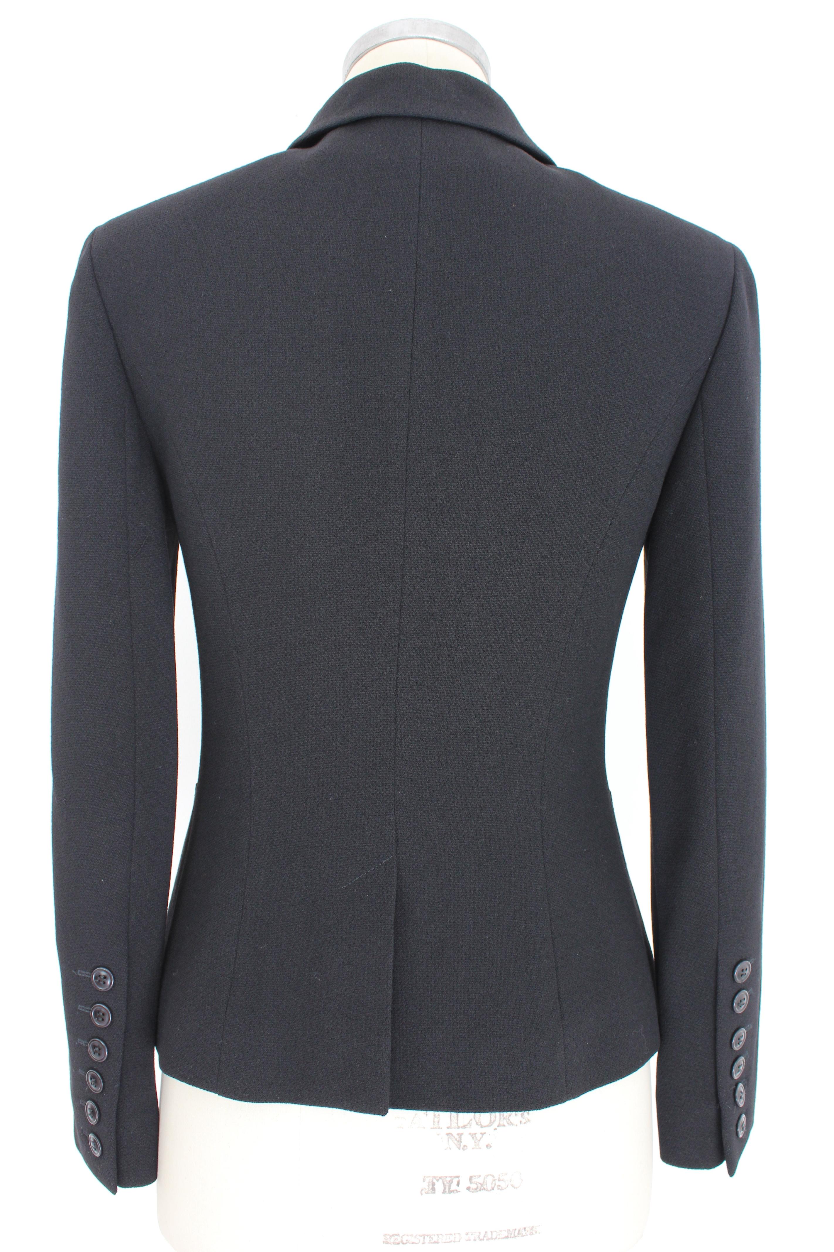 Kenzo Black Wool Fitted Jacket In Good Condition In Brindisi, Bt