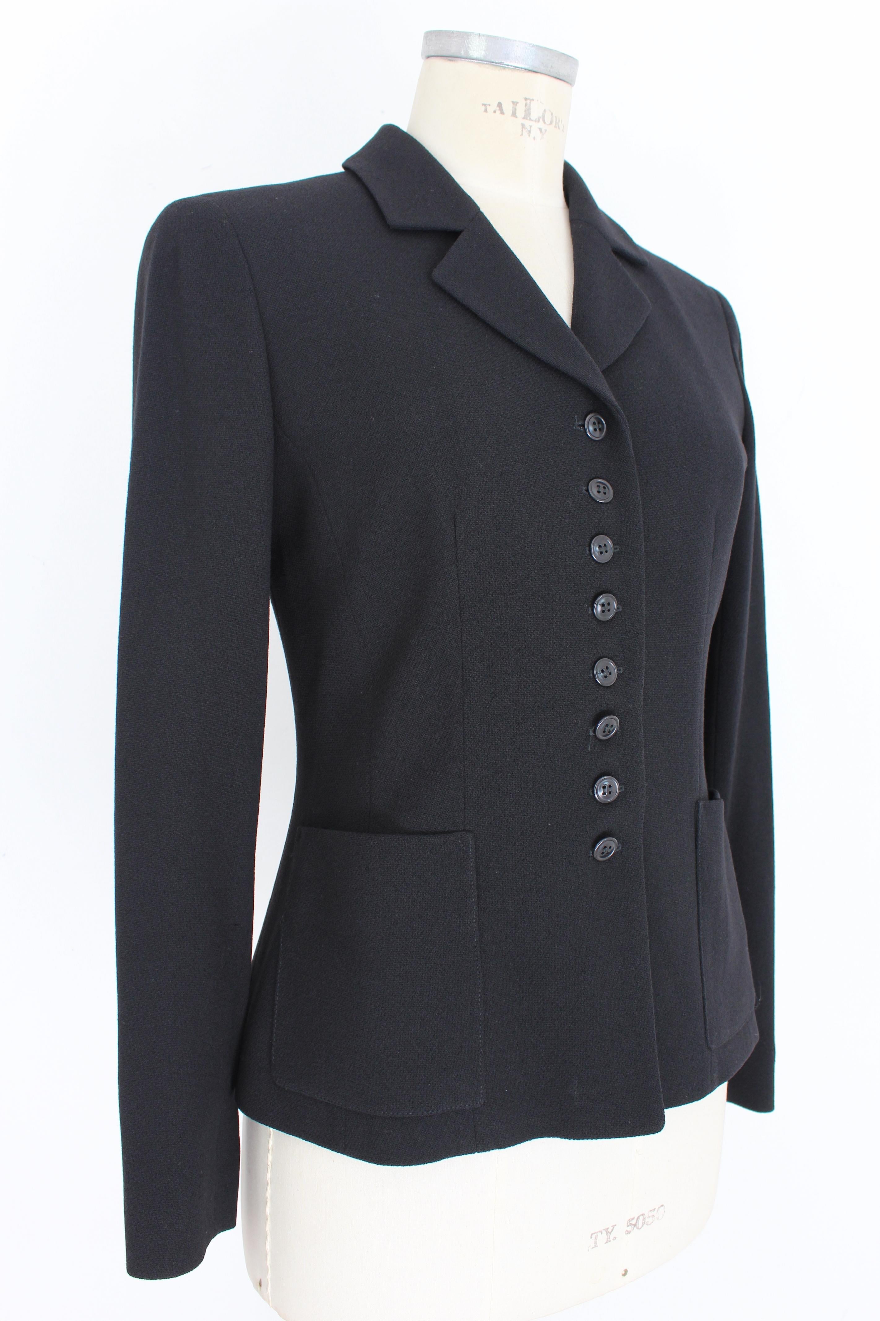 Women's Kenzo Black Wool Fitted Jacket