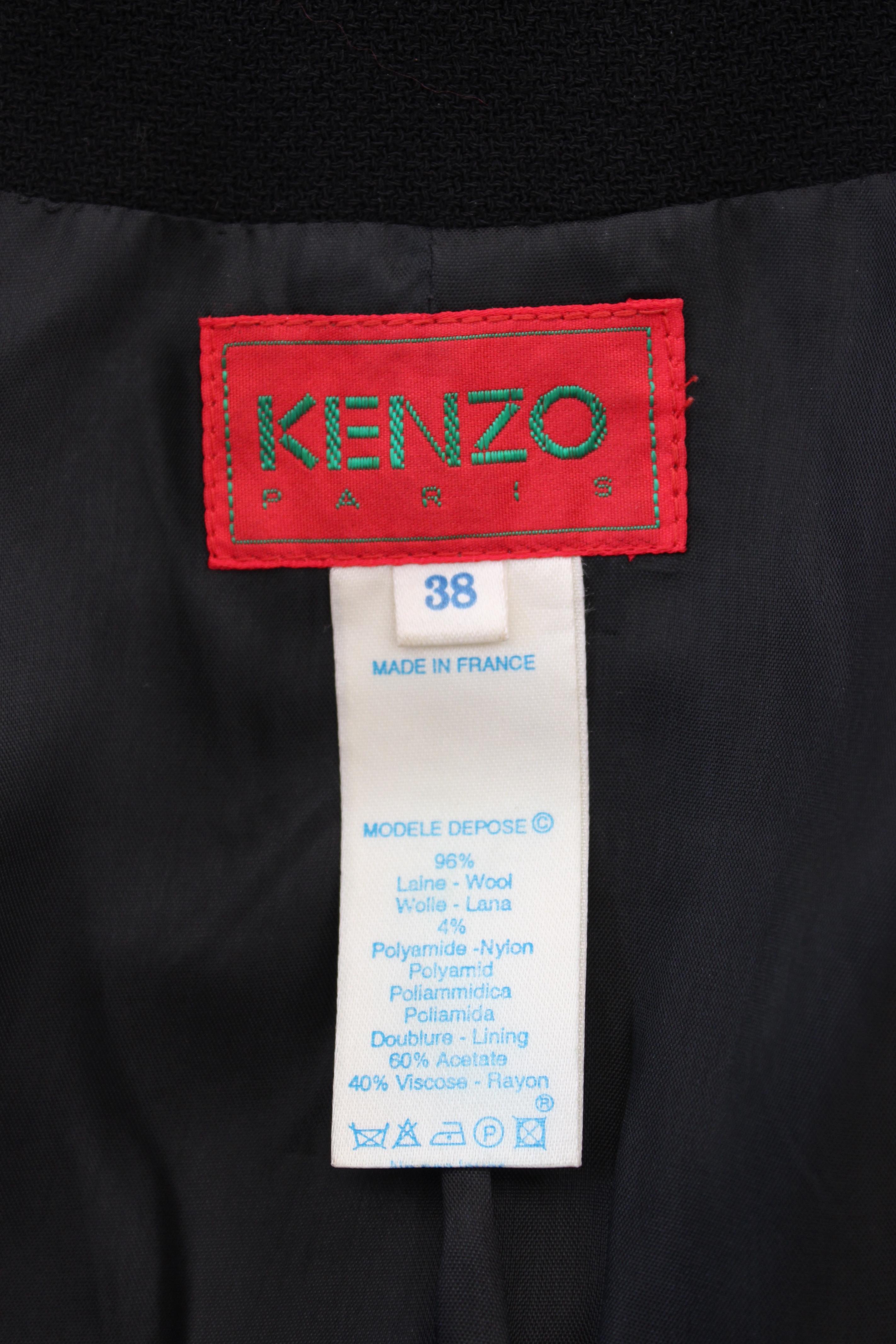 Kenzo Black Wool Fitted Jacket 2