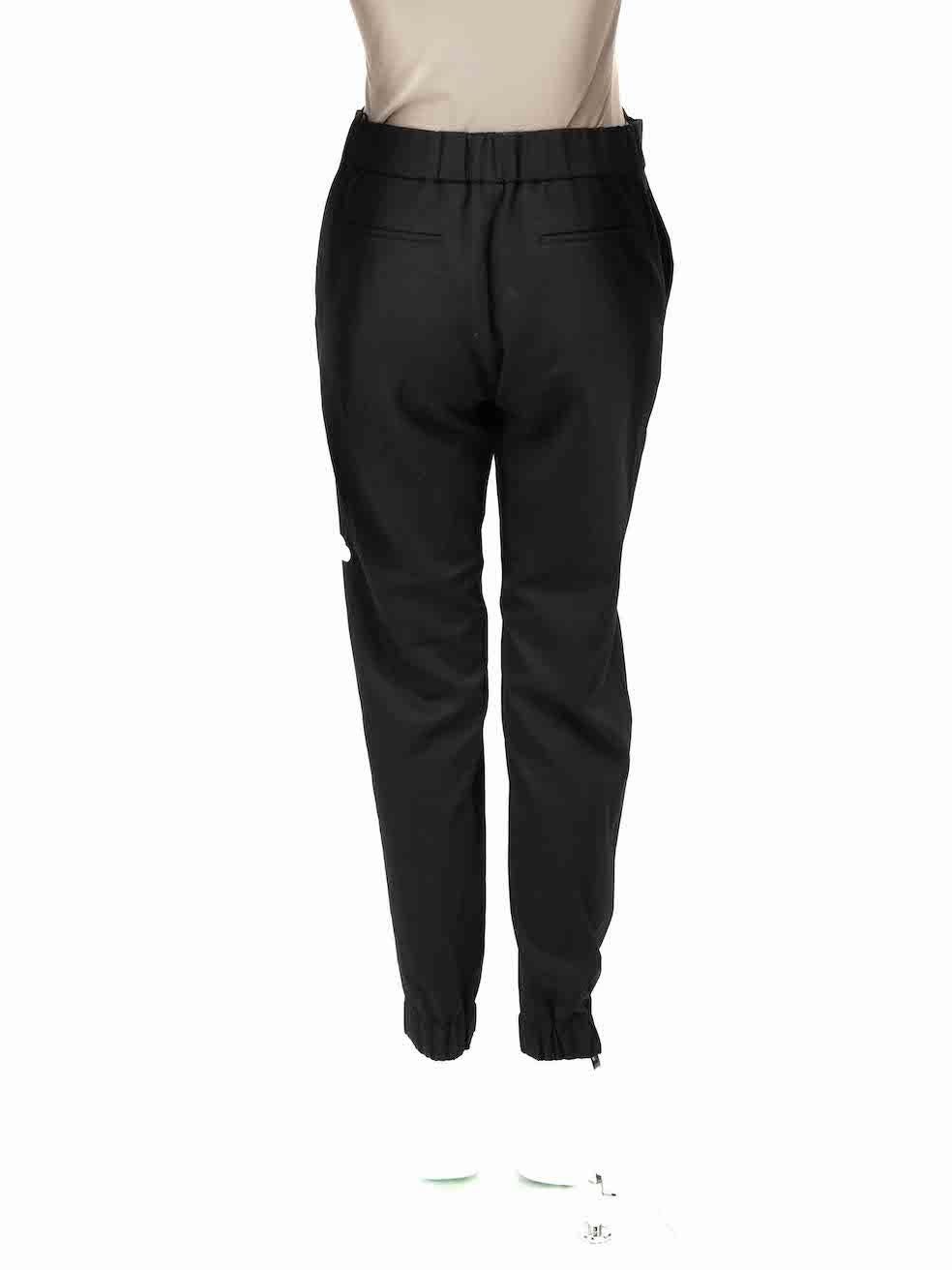 Kenzo Black Wool High Waist Tapered Trousers Size XS In Good Condition For Sale In London, GB