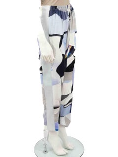 Kenzo Blue Abstract Print Tapered Trousers Size M