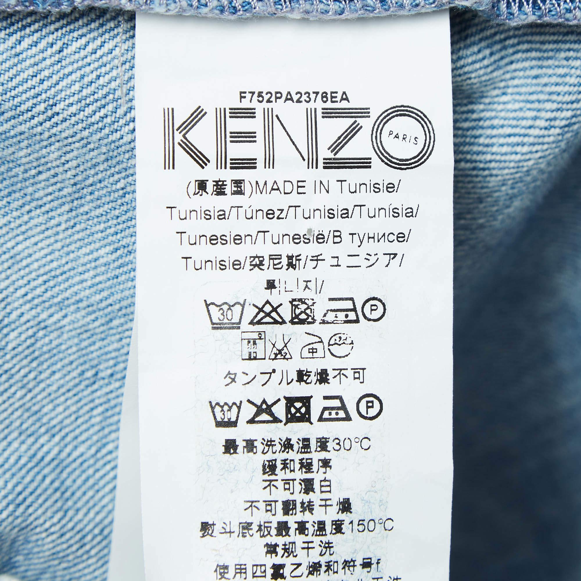 Kenzo Pantalones vaqueros Boyfriend Jeans M Azul Detalle Aplique Cintura 32 en venta 2