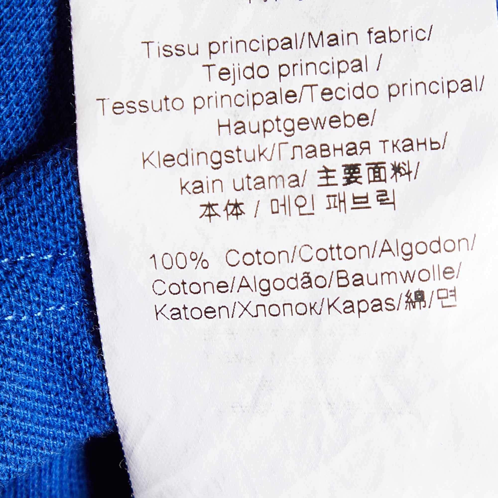 Polo Kenzo Blue Cotton Pique Tiger Patch K&T T-Shirt S in vendita 1