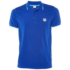 Polo Kenzo Blue Cotton Pique Tiger Patch K&T T-Shirt S