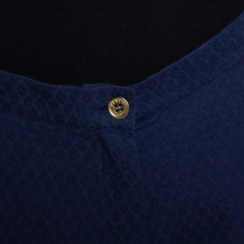 Bleu Pantalon droit Kenzo en coton bleu à motifs de diamants M