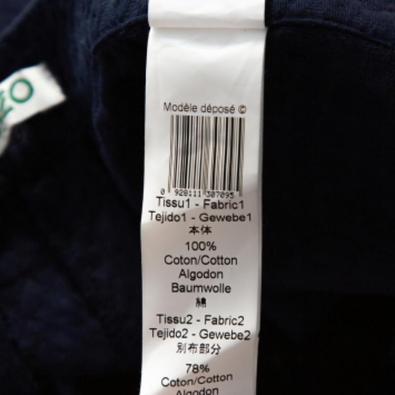  Pantalon droit Kenzo en coton bleu à motifs de diamants M Pour femmes 