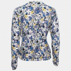 Kenzo Cardigan abbottonato in maglia stampata blu multicolore M.