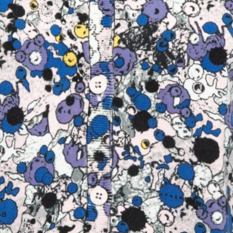 Kenzo - Cardigan boutonné en tricot imprimé multicolore bleu M Pour femmes en vente
